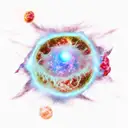 Supernova with a Ruby, rose and holly tattoo design idea