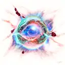 Supernova with a Ruby, rose and holly tattoo design idea