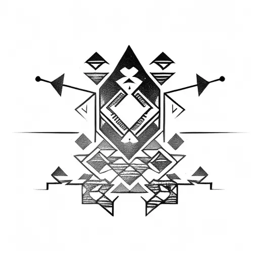 two sharp lines with similar blurry ornaments around them tattoo design idea