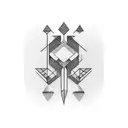 two sharp lines with similar blurry ornaments around them tattoo design idea