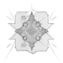 two sharp lines with similar blurry ornaments around them tattoo design idea