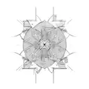 two sharp lines with similar blurry ornaments around them tattoo design idea