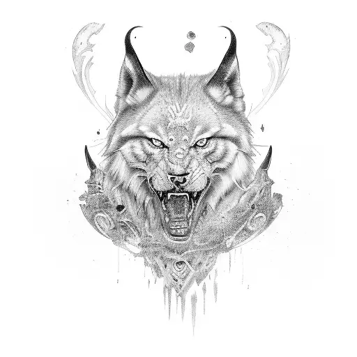 hati et skoll profile tattoo design idea