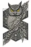 owl flying tattoo design idea