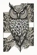 owl flying tattoo design idea