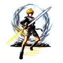 sword with lightning tattoo design idea