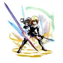 sword with lightning tattoo design idea