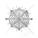 chain links with spider and webs tattoo design idea