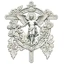 cross with spain arc angel michael tattoo design idea
