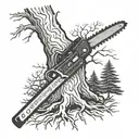 Tree, Chainsaw, 30, 03 tattoo design idea