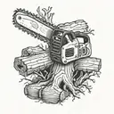 Tree, Chainsaw, 30, 03 tattoo design idea