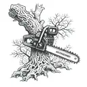 Tree, Chainsaw, 30, 03 tattoo design idea