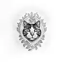 Cat fingerprint with Laurel wreath tattoo design idea