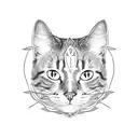 Cat fingerprint with Laurel wreath tattoo design idea
