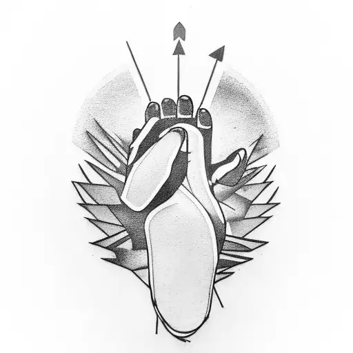 Bear paw with arrows tattoo design idea