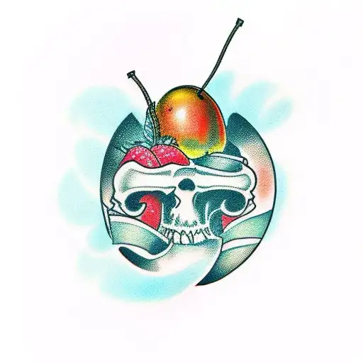 Grenade fruit tattoo design idea