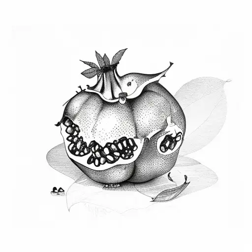 pomegranate fruit tattoo design idea