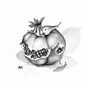 pomegranate fruit tattoo design idea