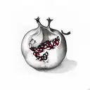 pomegranate fruit tattoo design idea