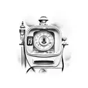 vintage gas pump tattoo design idea
