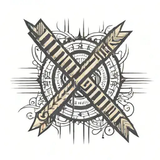 The word discipline made of tally marks tattoo design idea