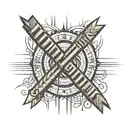 The word discipline made of tally marks tattoo design idea