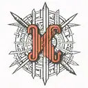 The word discipline made of tally marks tattoo design idea