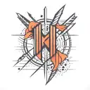 The word discipline made of tally marks tattoo design idea