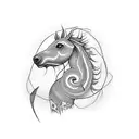 compas and kelpie  tattoo design idea