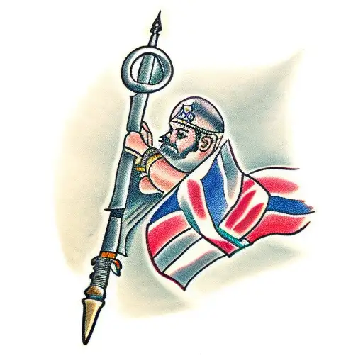 greek soldier tattoo design idea