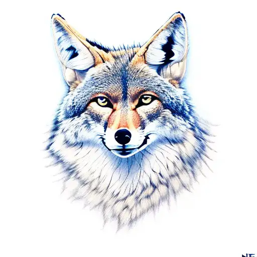 coyote head tattoo design idea