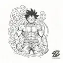 Incorporate elements of One Piece's Luffy Gear 4 marks into a unique design tattoo design idea