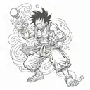 Incorporate elements of One Piece's Luffy Gear 4 marks into a unique design tattoo design idea