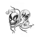 venom & deadpool tattoo design idea
