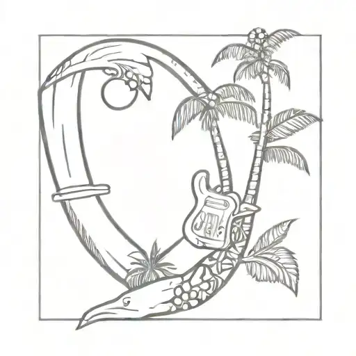 Jimmy buffett themed sleeve tattoo design idea