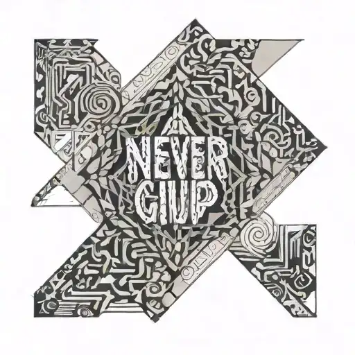 never give up tattoo design idea
