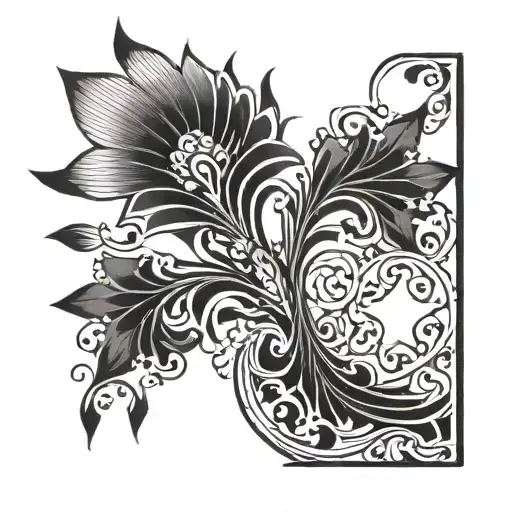 ornamental, art deco half sleeve, tattoo design idea