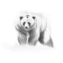 bear under willow tree tattoo design idea