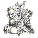 Zeus vs Hades tattoo design idea