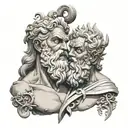 Zeus vs Hades tattoo design idea