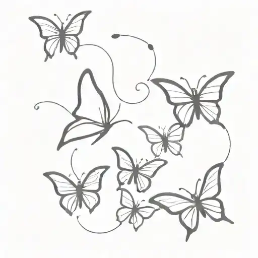 Butterflies flying tattoo design idea