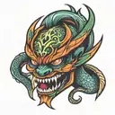 5 deadly venoms mask tattoo design idea