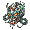 5 deadly venoms mask tattoo design idea