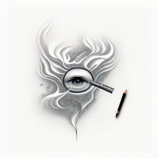 joint ,flame ,female smoking tattoo design idea