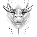 A fierce bull wielding a welding torch tattoo design idea