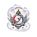 3 daughters and father  tattoo design idea