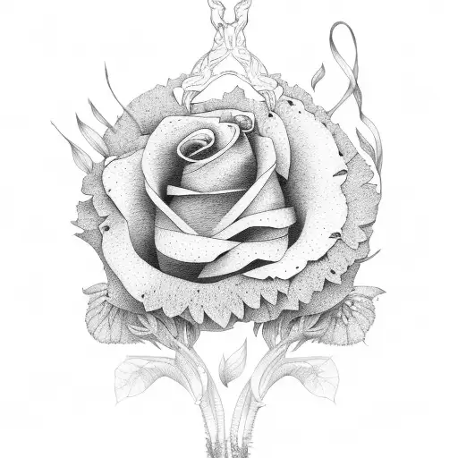 floral, resilience, growth, perseverance tattoo design idea