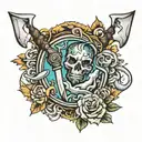 ice axe tattoo design idea