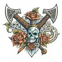 ice axe tattoo design idea