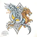 ice and fire tattoo design idea
